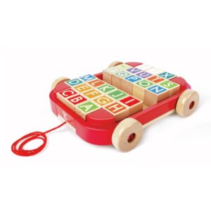 Pull Along Cart & Stacking Blocks “Hape”