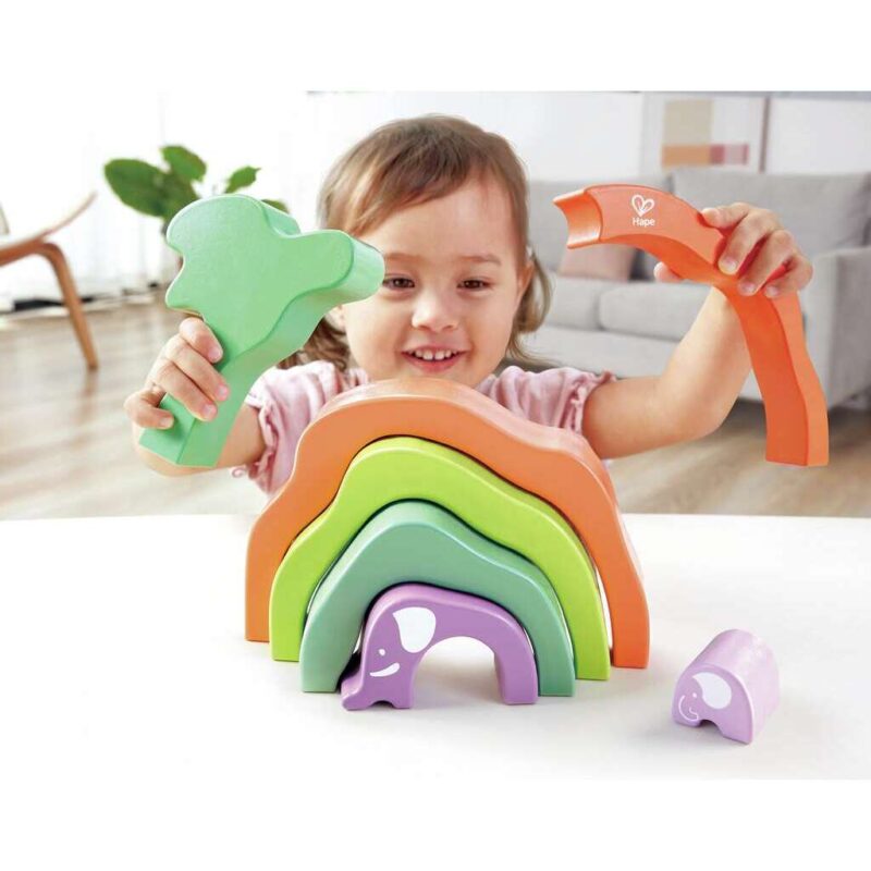 Safari Elephant Stacking Blocks “Hape” thumbnail 2