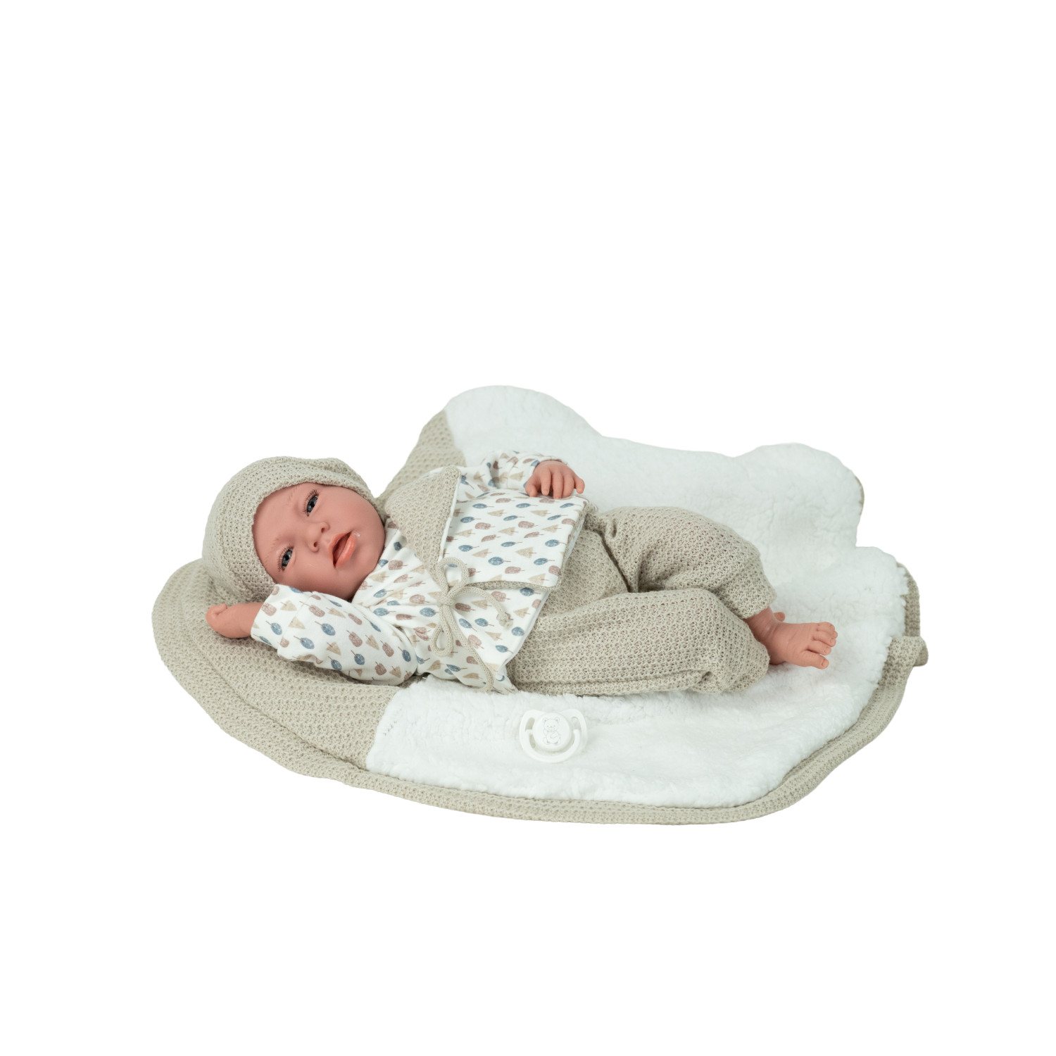 munecas-arias-elegance-muneca-de-peso-dafne-beige-con-manta